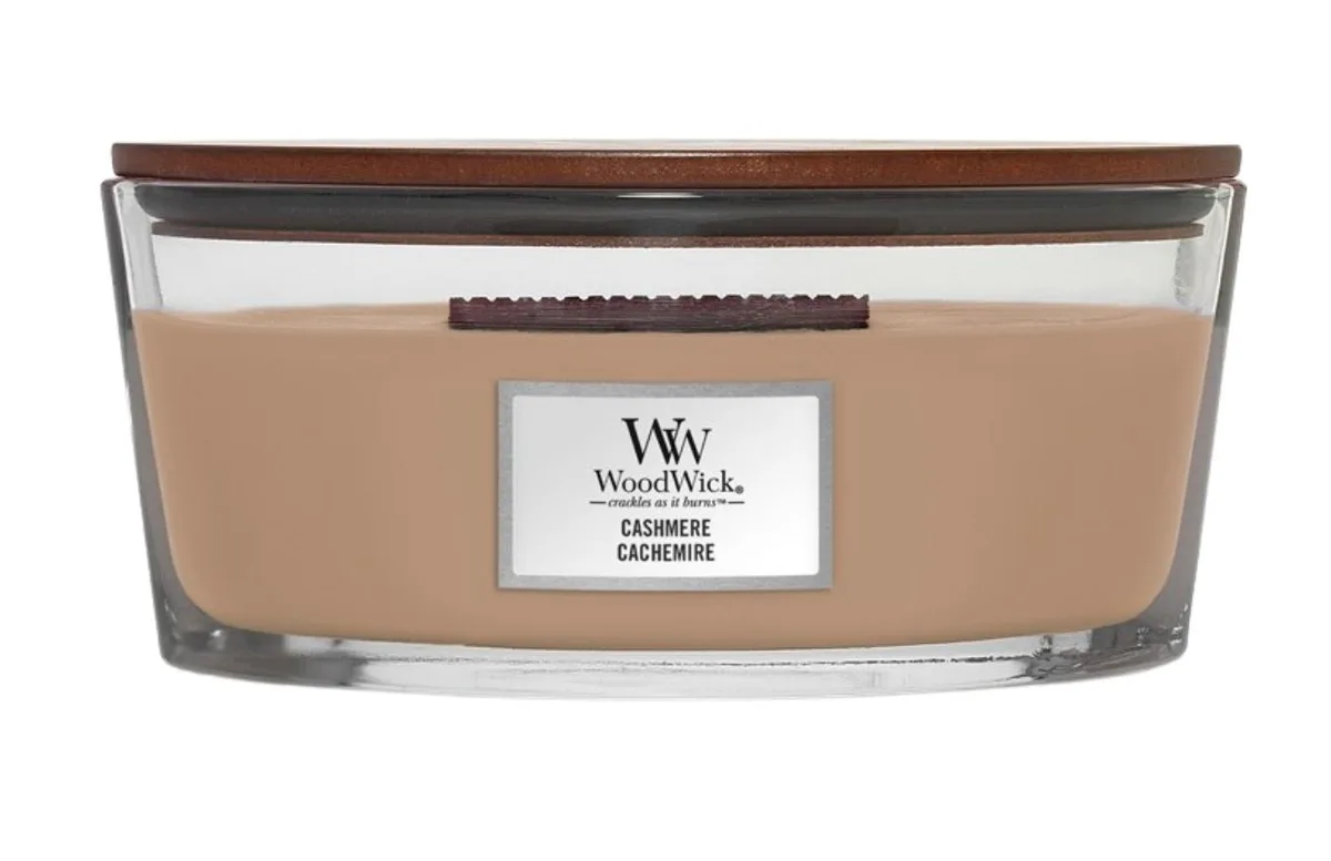 Vonná svíčka WoodWick loď, Cashmere