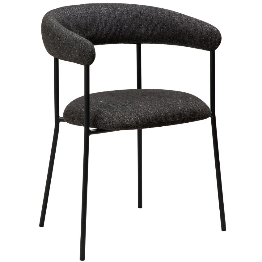 ​​​​​Dan-Form Černá látková jídelní židle DAN-FORM Plenti s černou podnoží ​​​​​Dan-Form