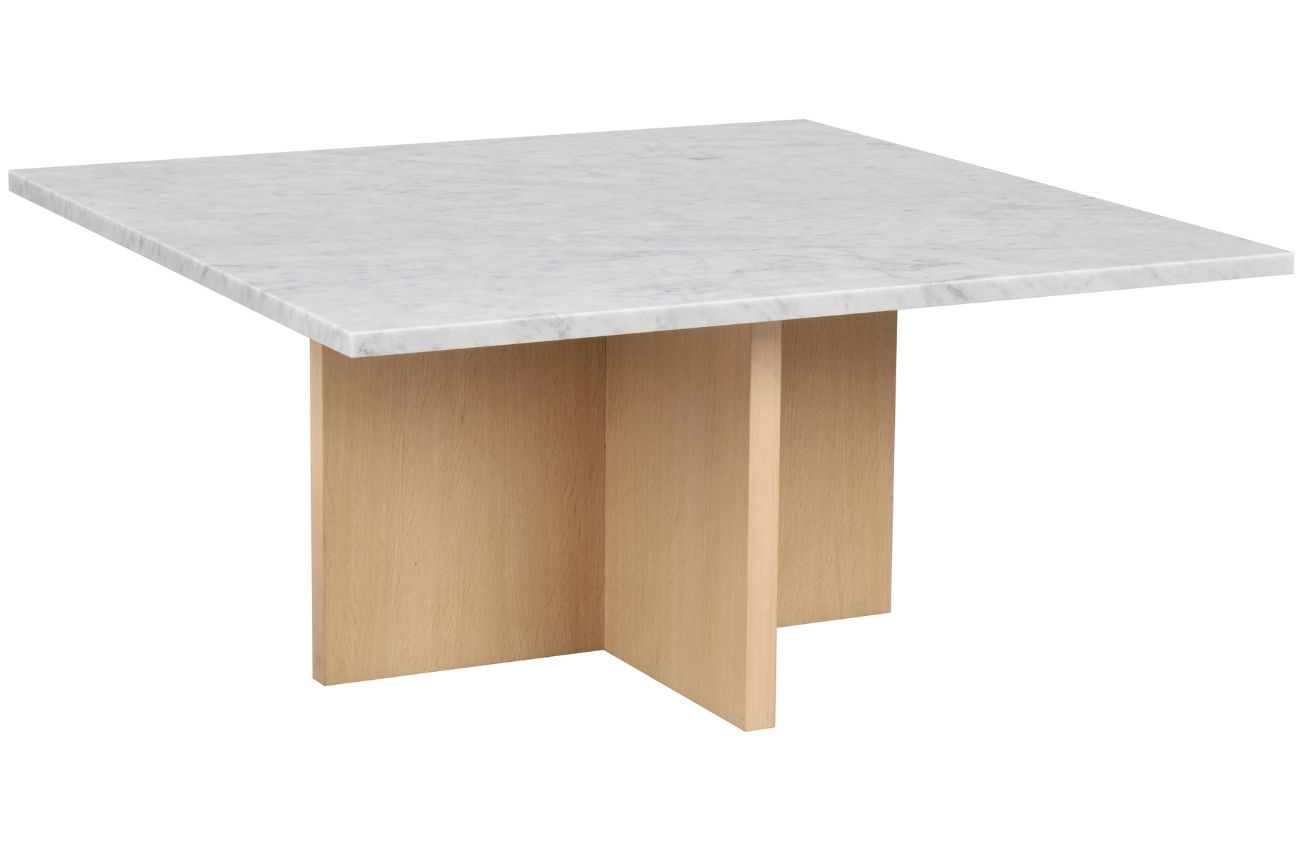 Bílý mramorový konferenční stolek ROWICO BROOKSVILLE 90 x 90 cm Rowico