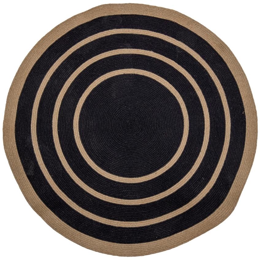 Černý jutový koberec Bloomingville Lune 120 cm Bloomingville