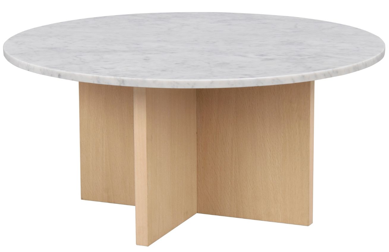 Bílý mramorový konferenční stolek ROWICO BROOKSVILLE 90 cm Rowico