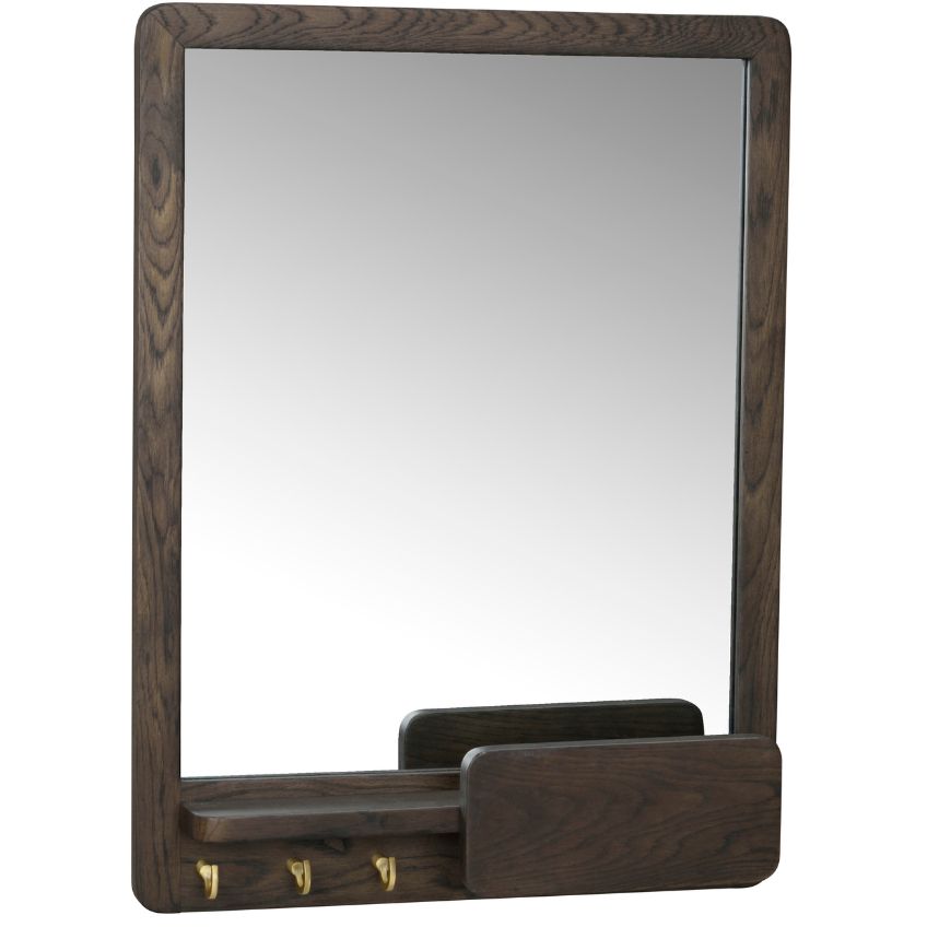 Hnědé dubové závěsné zrcadlo ROWICO INVERNESS 60 x 45 cm Rowico