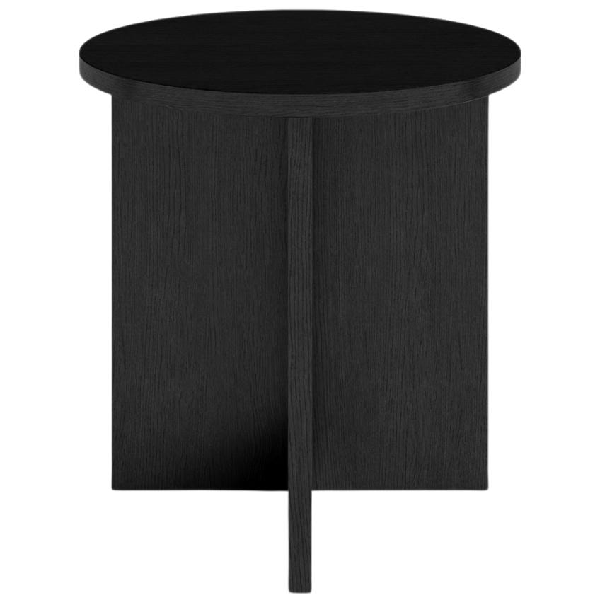 Černý dubový kulatý konferenční stolek MOJO MINIMAL 39