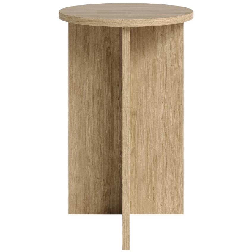 Dubový kulatý vysoký odkládací stolek MOJO MINIMAL 39