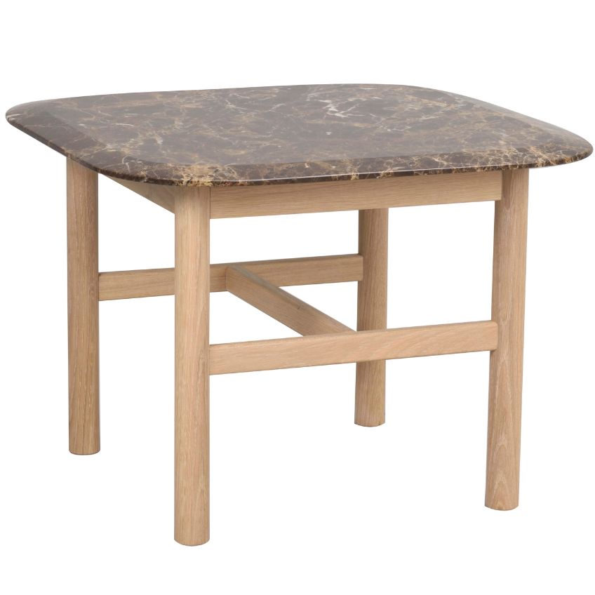 Hnědý mramorový konferenční stolek ROWICO HAMMOND 62 x 62 cm Rowico