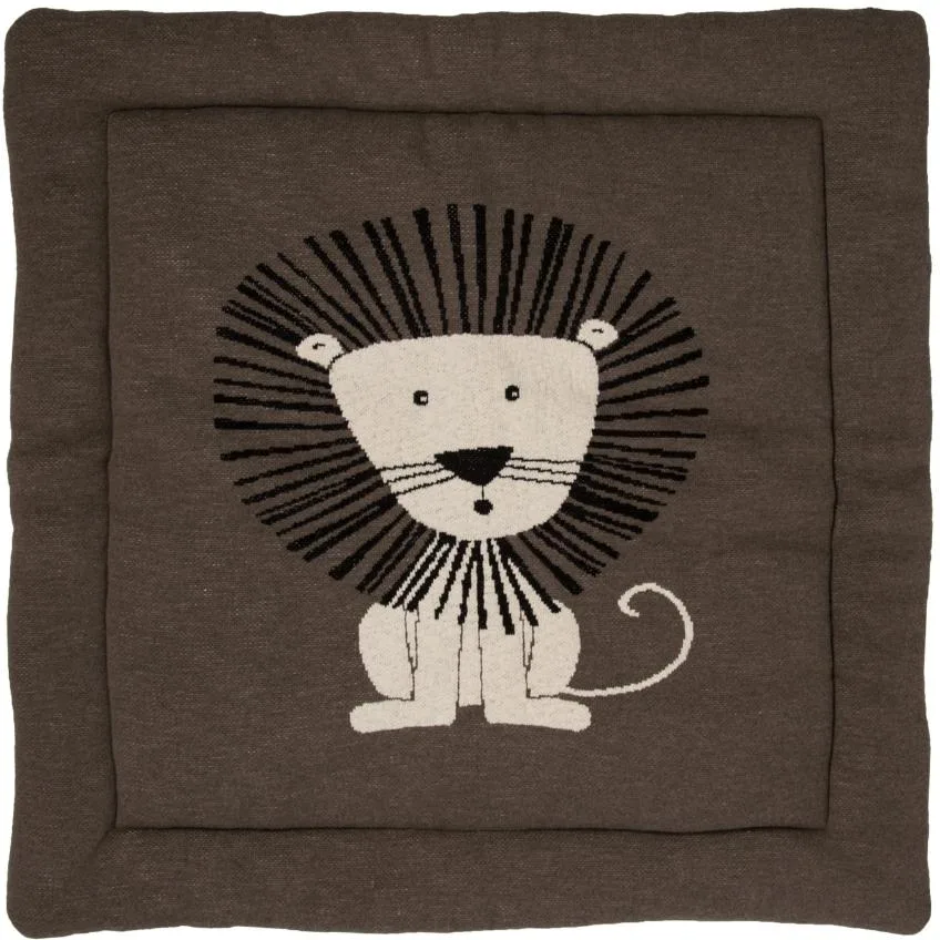 Quax Tmavě hnědá hrací deka Lion 100 x 100 cm
