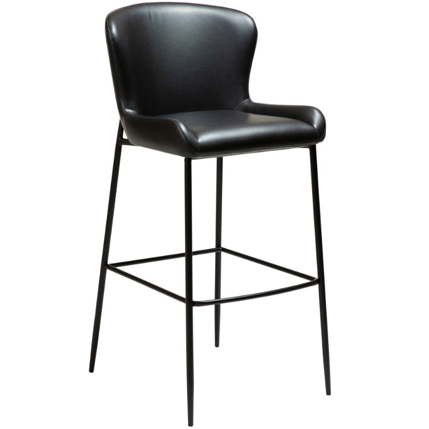 ​​​​​Dan-Form Černá koženková barová židle DAN-FORM Glamorous 77 cm ​​​​​Dan-Form