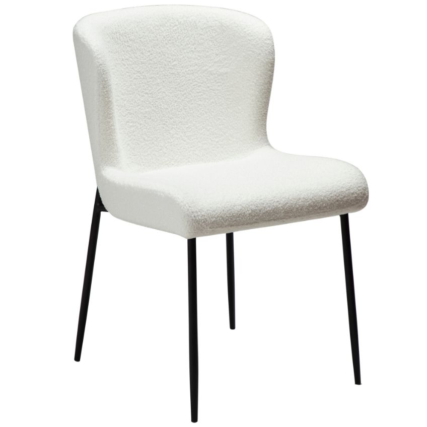 ​​​​​Dan-Form Bílá buclé látková jídelní židle DAN-FORM Glam ​​​​​Dan-Form