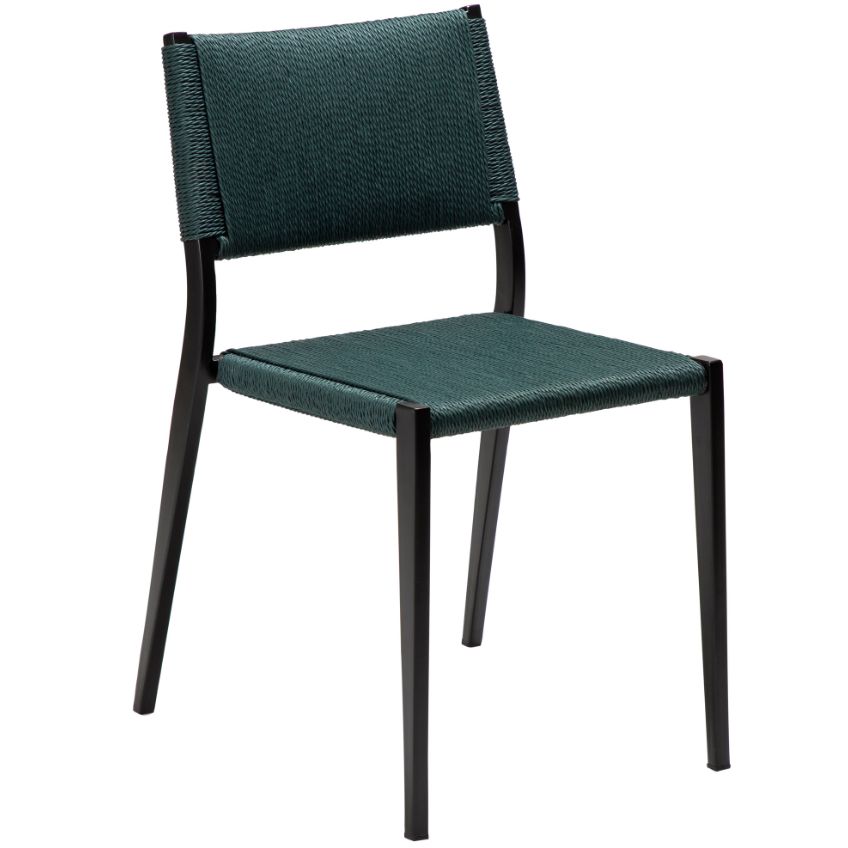​​​​​Dan-Form Zelená kovová jídelní židle DanForm Loop s výpletem ​​​​​Dan-Form