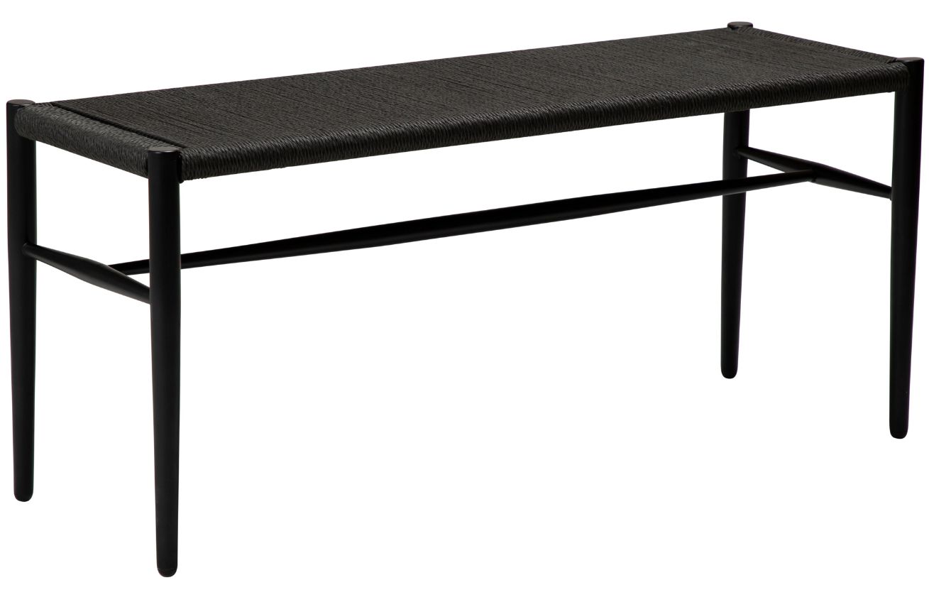 ​​​​​Dan-Form Černá kovová lavice DAN-FORM Sava 100 cm s výpletem ​​​​​Dan-Form