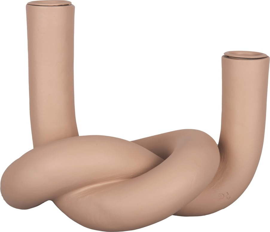 Béžový keramický svícen na dvě svíčky PT LIVING Knot PT LIVING