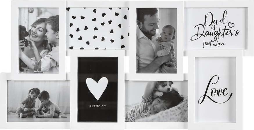 Bílý nástěnný rámeček na 8 fotografií Postershop Kira Postershop