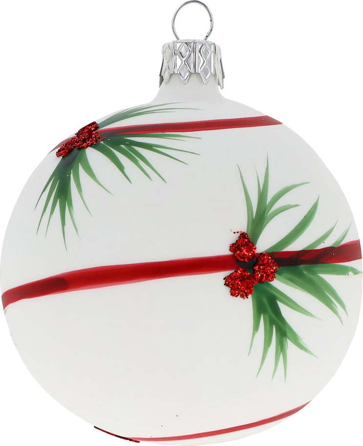 Sada 3 bílých skleněných vánočních ozdob Ego Dekor Ego Dekor