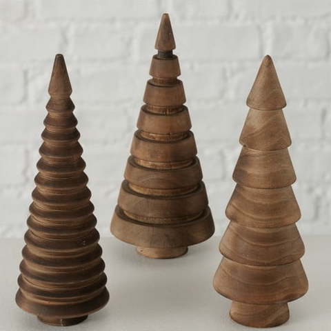 Sada 3 dekorací z masivního borovicového dřeva Boltze Abiola Boltze