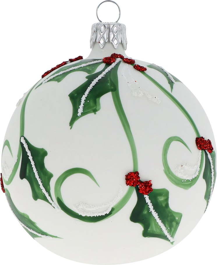 Sada 3 skleněných bílých vánočních ozdob Ego Dekor Ego Dekor