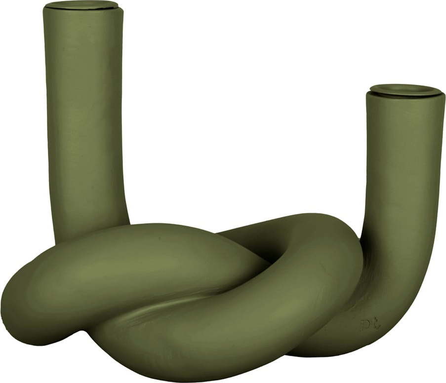 Zelený keramický svícen na dvě svíčky PT LIVING Knot PT LIVING