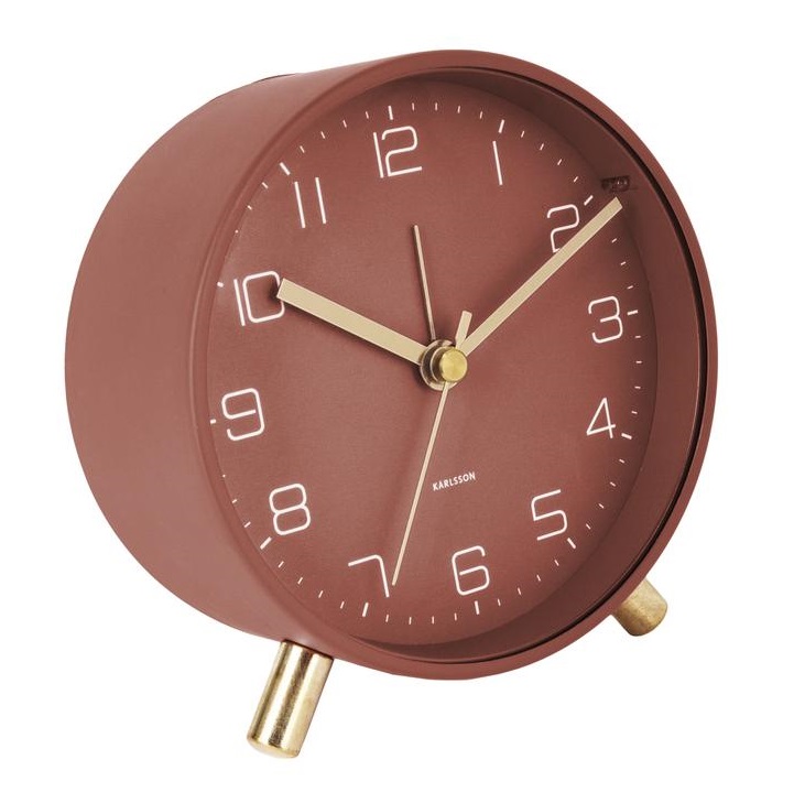 Time for home Matný tmavě červený kovový budík Imori Time for home