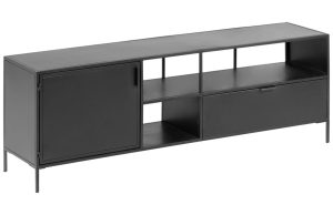 Čern&yacute; kovov&yacute; TV stolek Kave Home Shantay 150 x 35 cm Kave Home