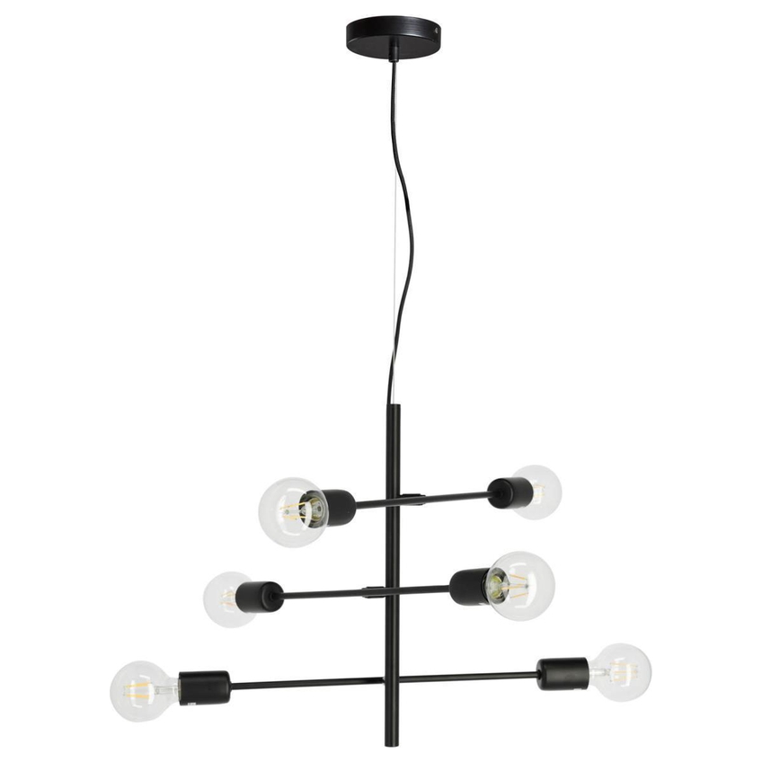 Černé kovové závěsné světlo Kave Home Spica 55 cm Kave Home