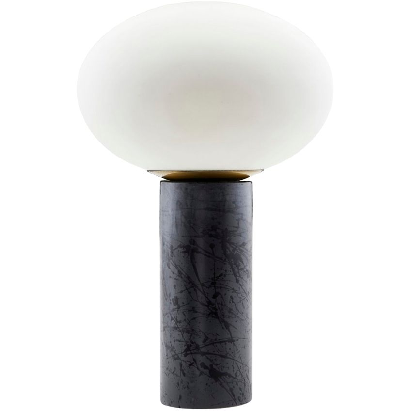 House Doctor Bílá skleněná stolní lampa Opal 45 cm s keramickým podstavcem House Doctor