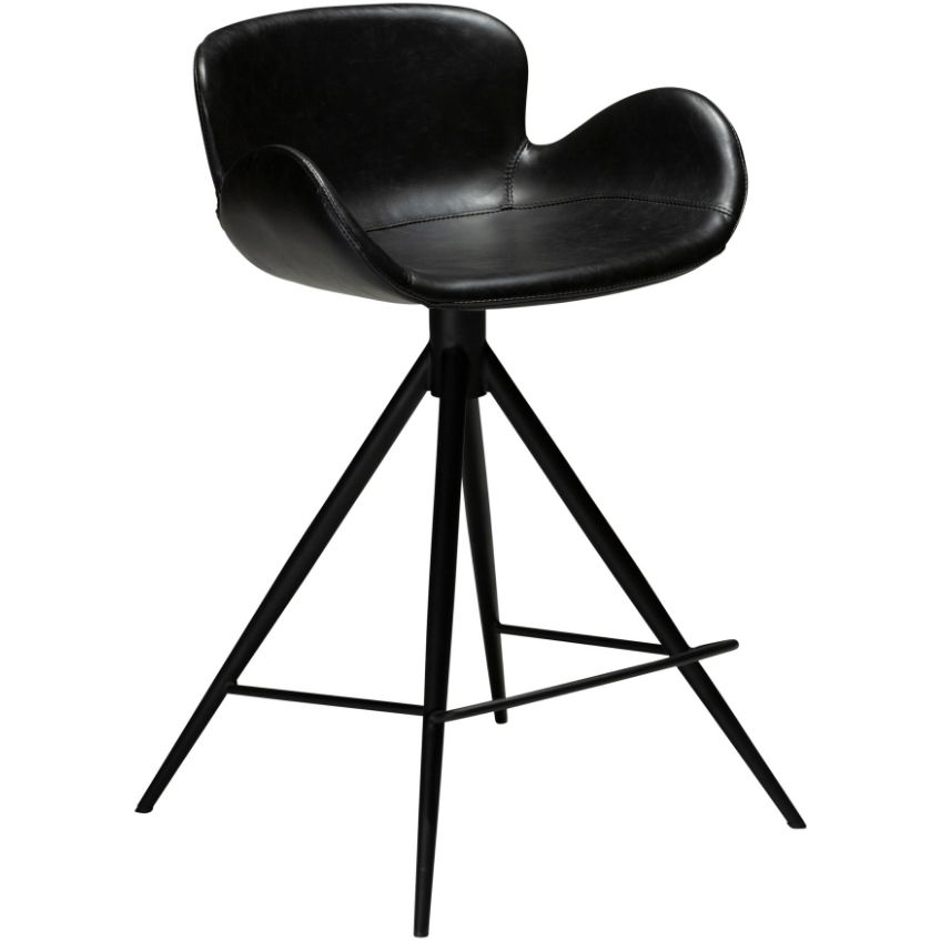 ​​​​​Dan-Form Černá koženková barová židle DAN-FORM Gaia 65 cm ​​​​​Dan-Form