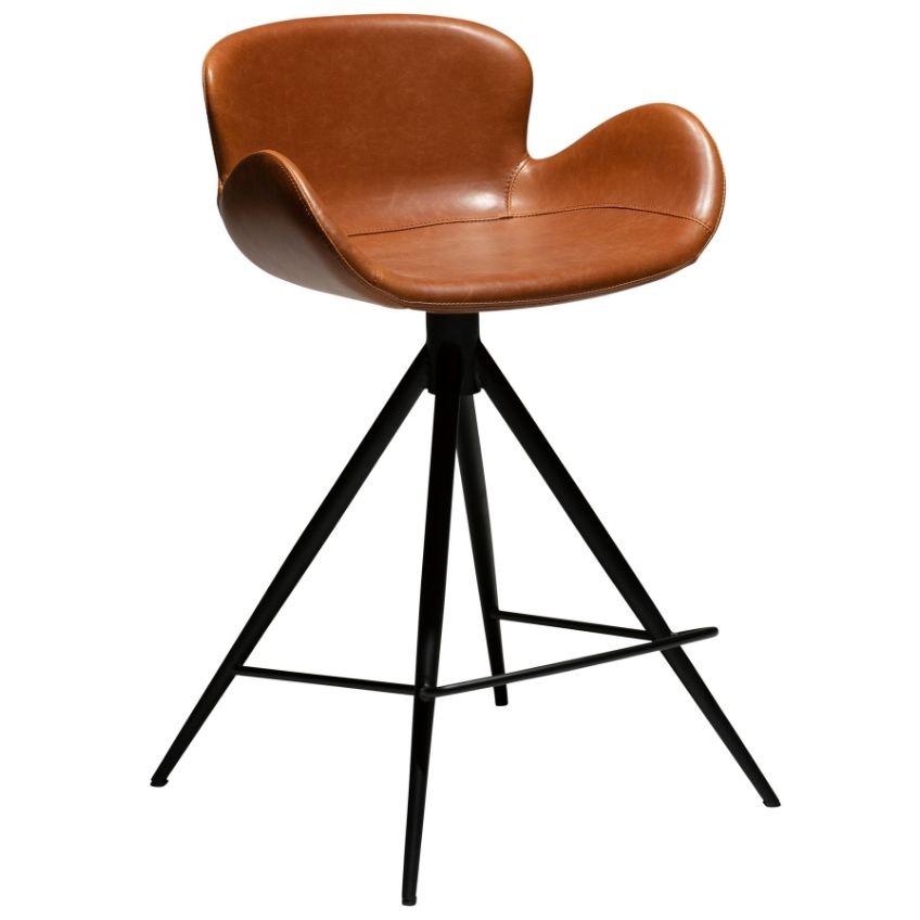 ​​​​​Dan-Form Koňakově hnědá koženková barová židle DAN-FORM Gaia 65 cm ​​​​​Dan-Form