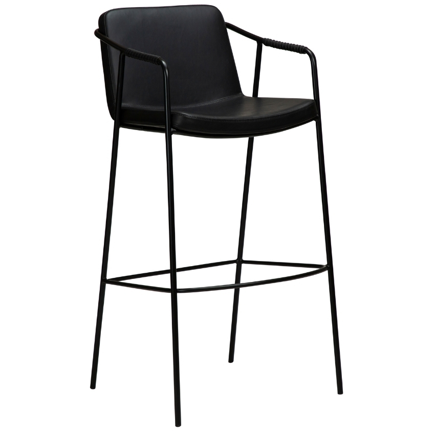 ​​​​​Dan-Form Černá koženková barová židle DAN-FORM Boto 77 cm ​​​​​Dan-Form