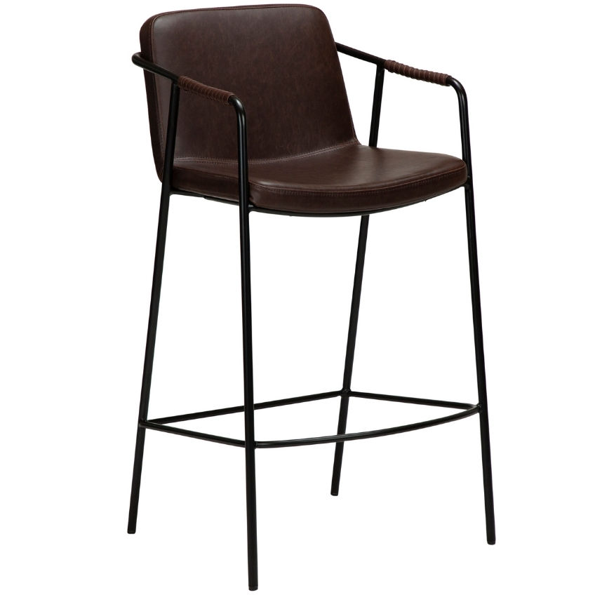 ​​​​​Dan-Form Tmavě hnědá koženková barová židle DAN-FORM Boto 67 cm ​​​​​Dan-Form