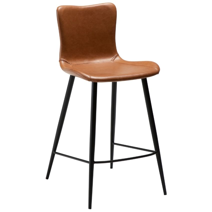 ​​​​​Dan-Form Koňakově hnědá koženková barová židle DAN-FORM Medusa 64 cm ​​​​​Dan-Form