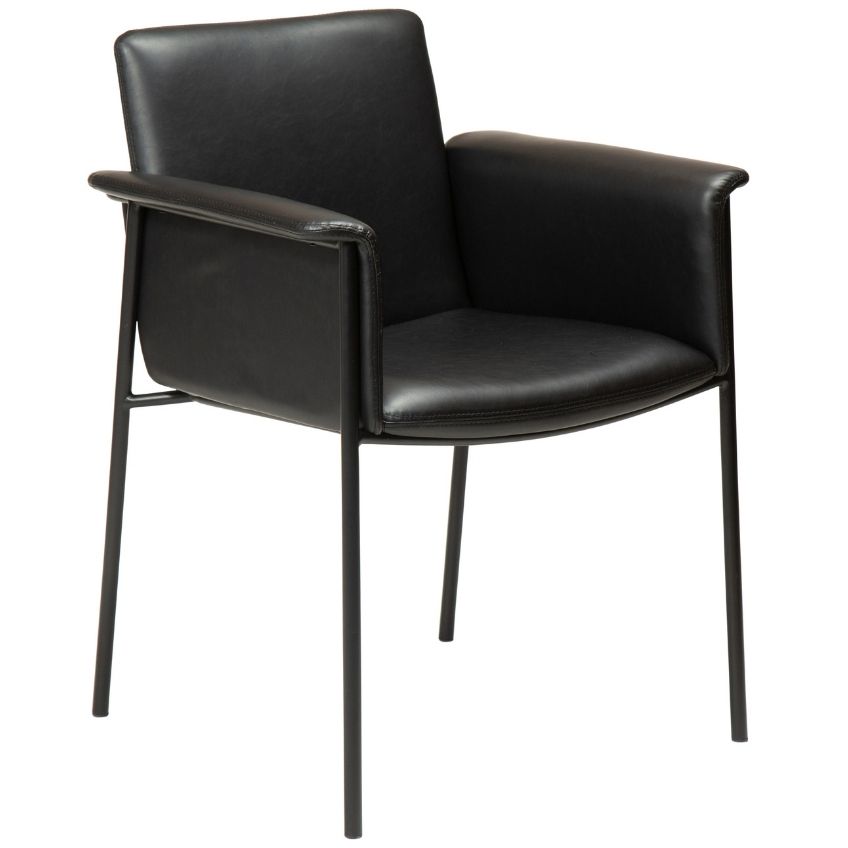​​​​​Dan-Form Černá koženková jídelní židle DAN-FORM Vale s područkami ​​​​​Dan-Form