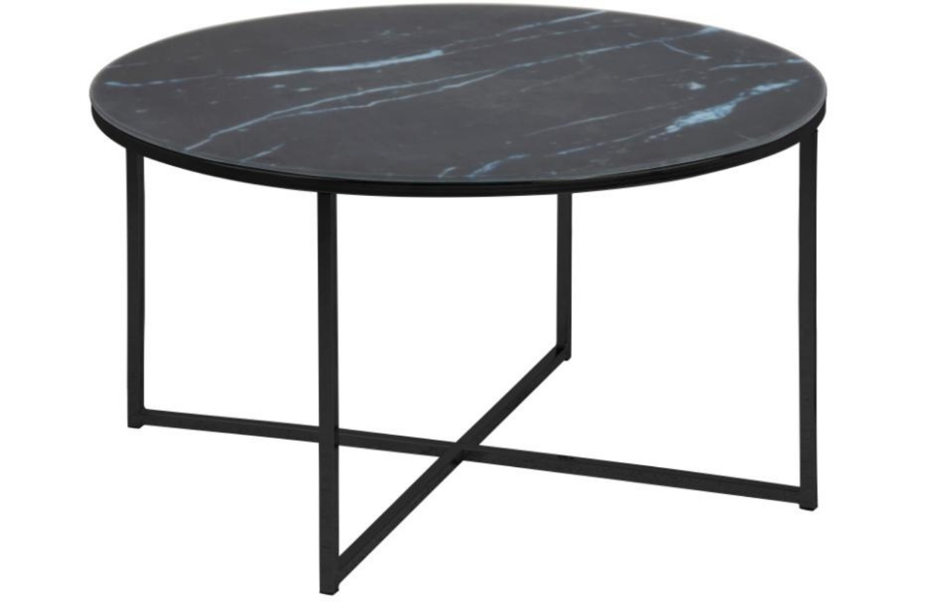 Scandi Černý skleněný konferenční stolek Venice 80 cm Scandi