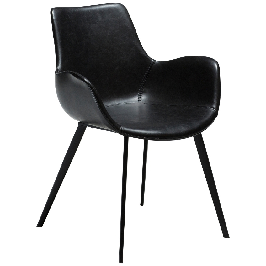 ​​​​​Dan-Form Vintage černá koženková jídelní židle DAN-FORM Hype s područkami ​​​​​Dan-Form