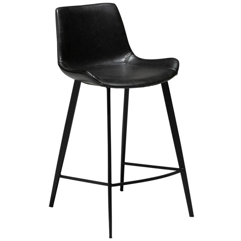 ​​​​​Dan-Form Vintage černá koženková barová židle DAN-FORM Hype 65 cm ​​​​​Dan-Form