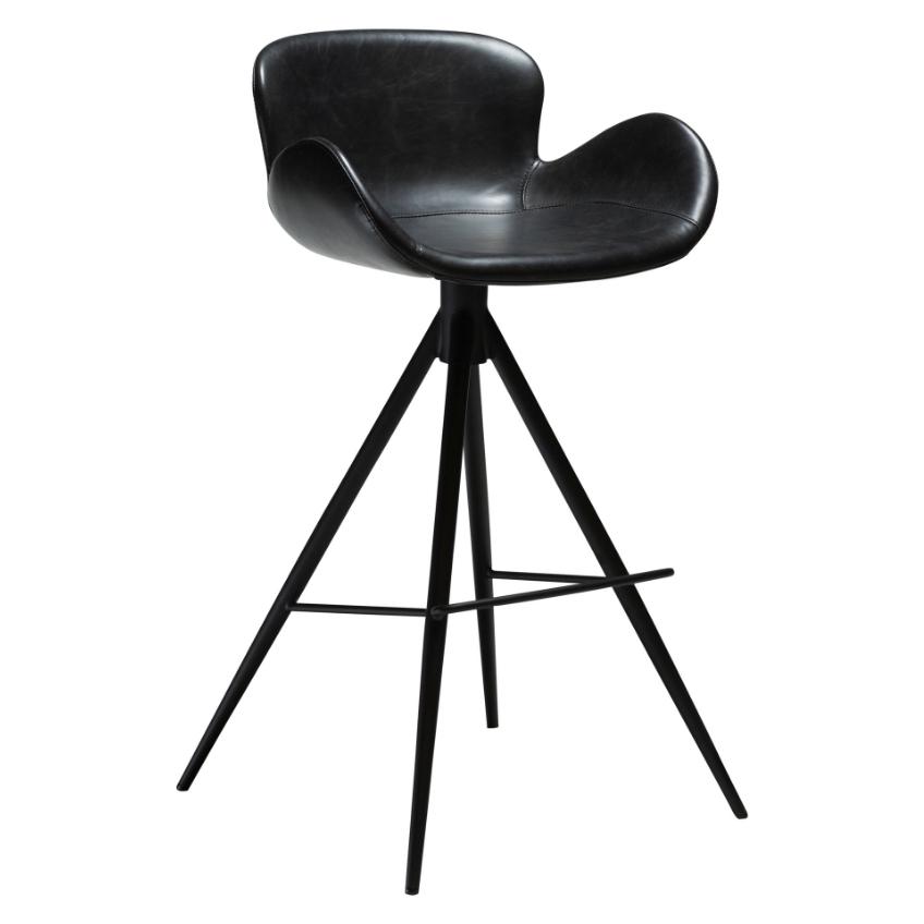​​​​​Dan-Form Černá koženková barová židle DAN-FORM Gaia 75 cm ​​​​​Dan-Form