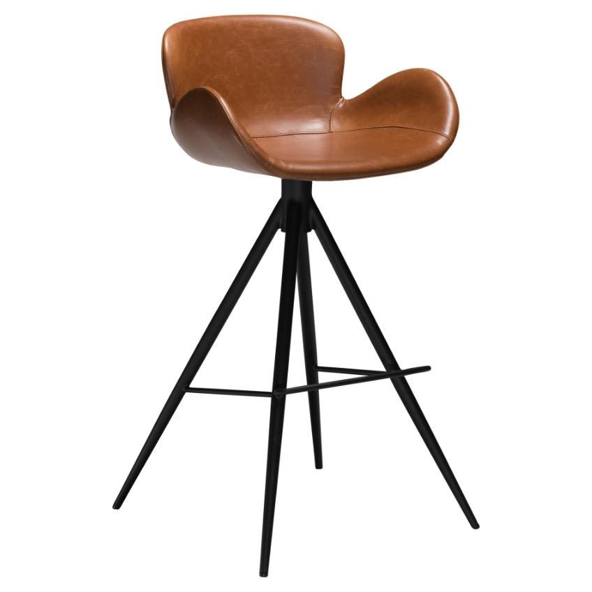 ​​​​​Dan-Form Koňakově hnědá koženková barová židle DAN-FORM Gaia 75 cm ​​​​​Dan-Form