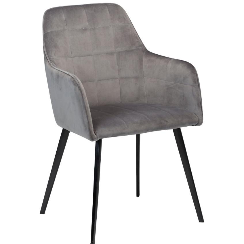​​​​​Dan-Form Ocelově šedá sametová jídelní židle DAN-FORM Embrace s područkami ​​​​​Dan-Form
