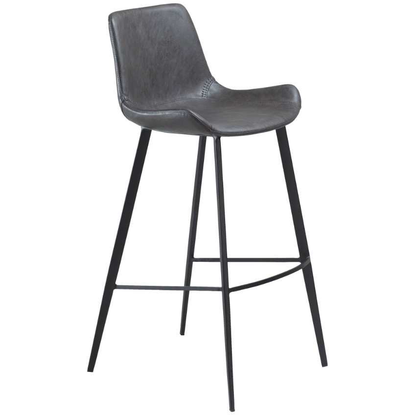 ​​​​​Dan-Form Tmavě šedá koženková barová židle DAN-FORM Hype 75 cm ​​​​​Dan-Form