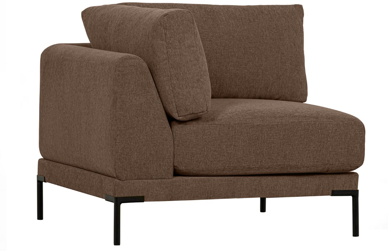 Hoorns Tmavě hnědý látkový rohový modul Coulee 100 x 100 cm Hoorns