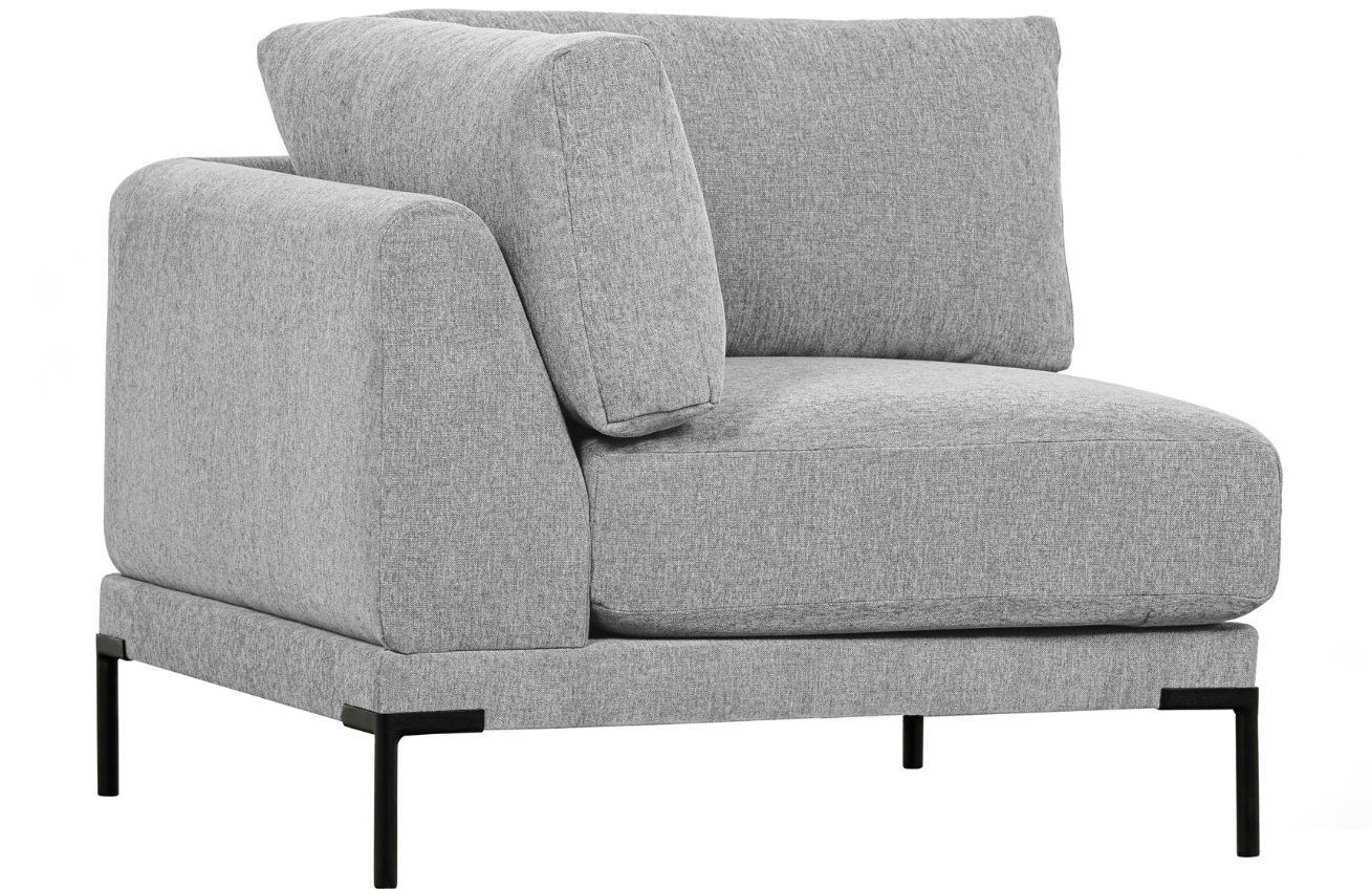 Hoorns Světle šedý látkový rohový modul Coulee 100 x 100 cm Hoorns