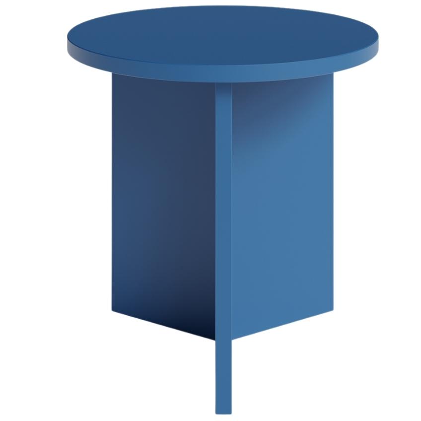 Modrý kulatý konferenční stolek MOJO MINIMAL 39