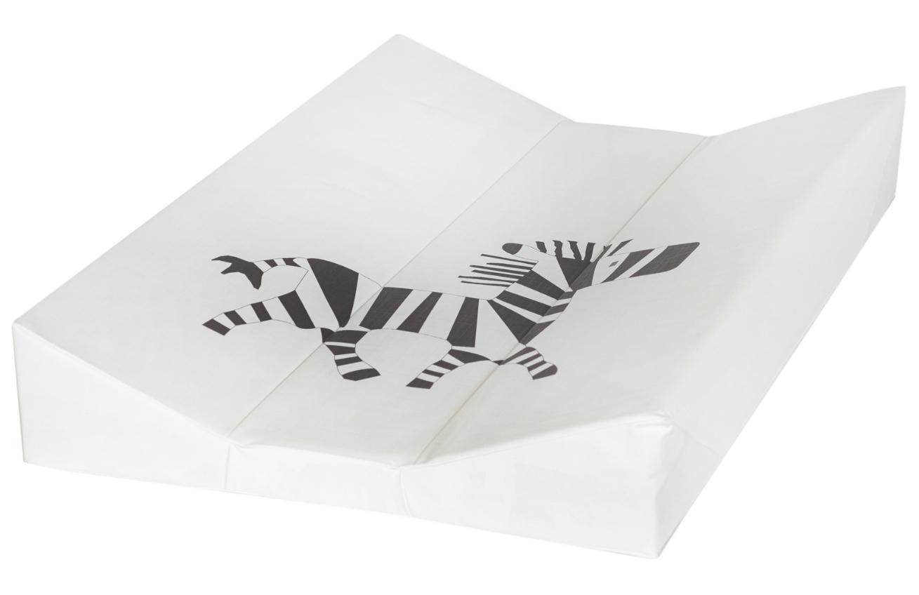 Bílá omyvatelná přebalovací podložka Quax Zebra 67 x 44 cm Quax