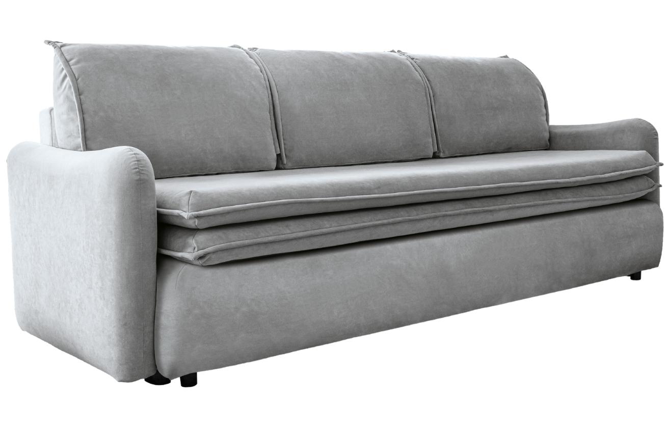 Světle šedá sametová třímístná rozkládací pohovka Miuform Tender Eddie 214 cm Miuform