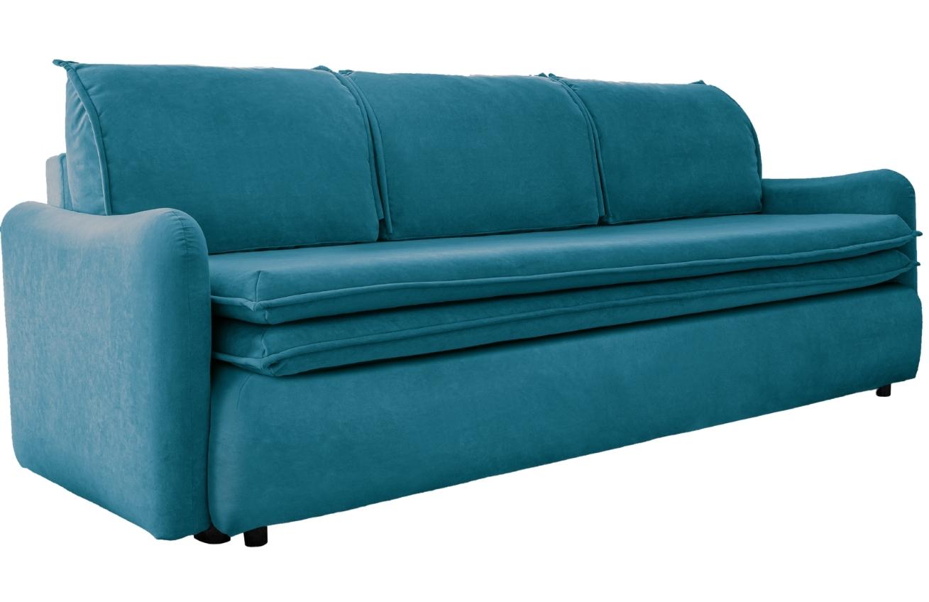Tyrkysově modrá sametová třímístná rozkládací pohovka Miuform Tender Eddie 214 cm Miuform