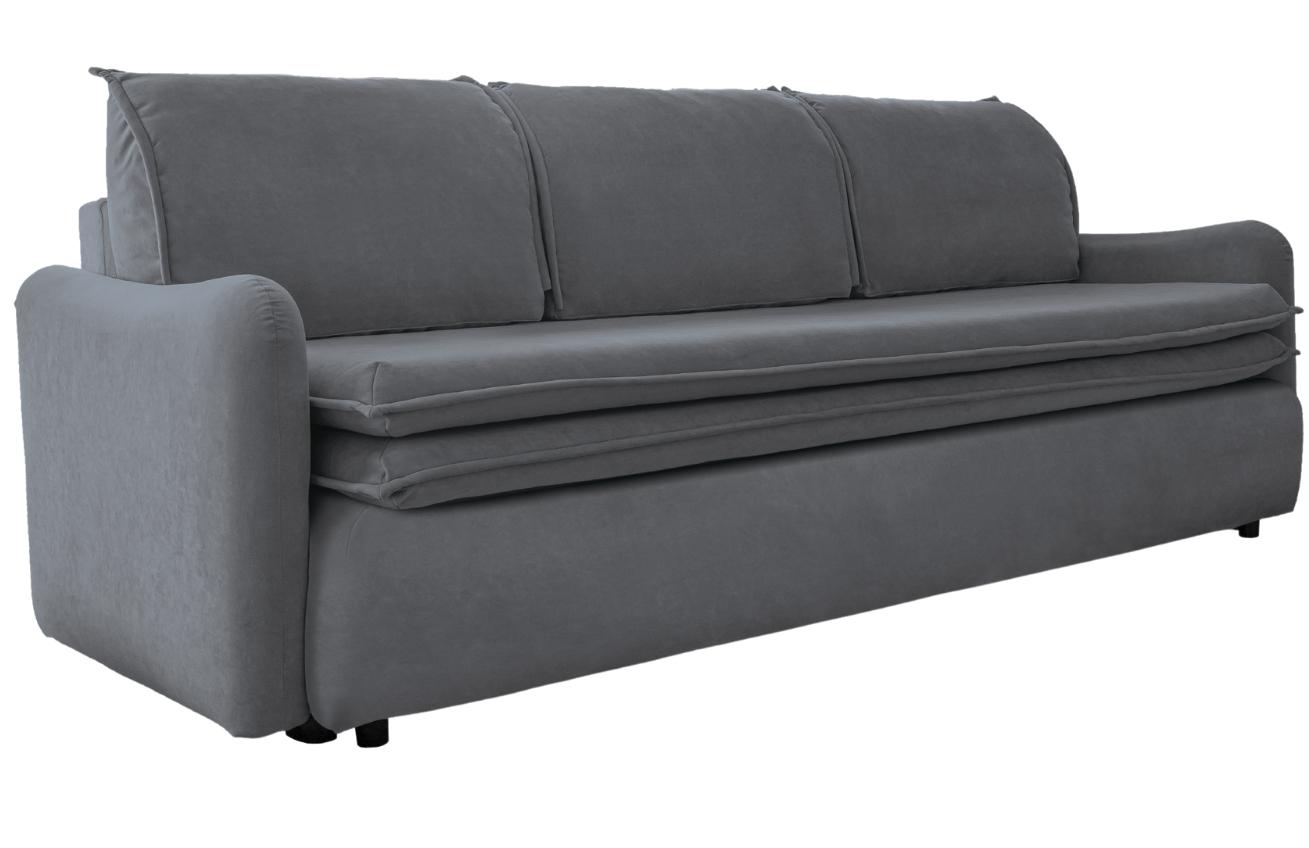 Šedá sametová třímístná rozkládací pohovka Miuform Tender Eddie 214 cm Miuform