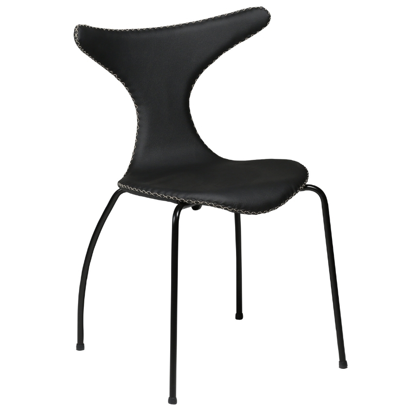 ​​​​​Dan-Form Černá kožená jídelní židle DAN-FORM Dolphin ​​​​​Dan-Form