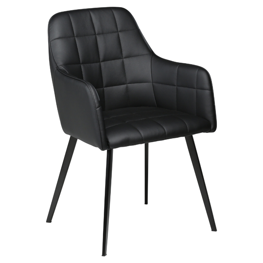 ​​​​​Dan-Form Černá koženková jídelní židle DAN-FORM Embrace s područkami ​​​​​Dan-Form