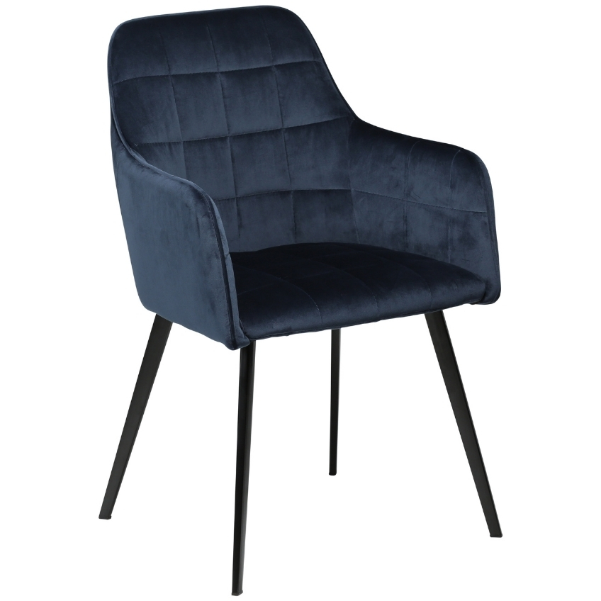 ​​​​​Dan-Form Modrá sametová jídelní židle DAN-FORM Embrace s područkami ​​​​​Dan-Form