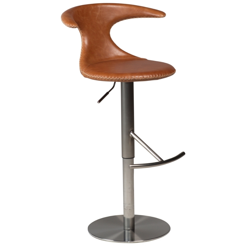 ​​​​​Dan-Form Hnědá kožená barová židle DAN-FORM Flair 50-75 cm ​​​​​Dan-Form
