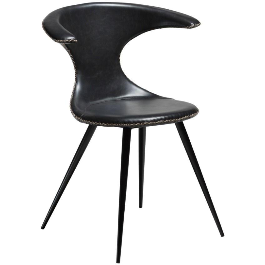 ​​​​​Dan-Form Černá koženková vintage jídelní židle DAN-FORM Flair ​​​​​Dan-Form