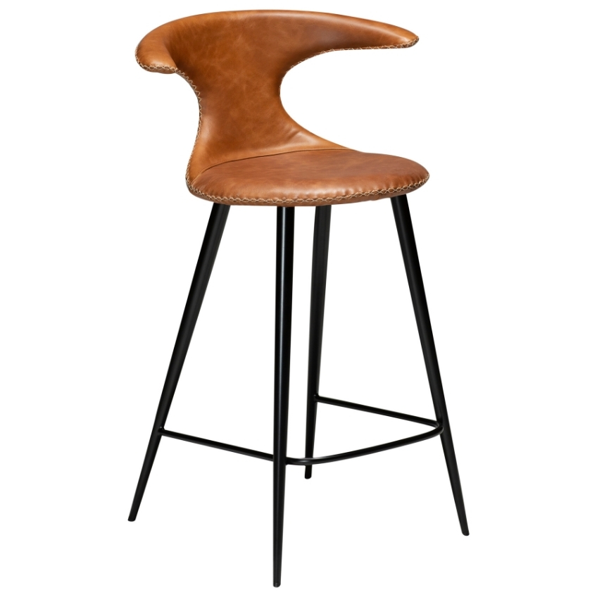 ​​​​​Dan-Form Hnědá kožená barová židle DAN-FORM Flair 65 cm ​​​​​Dan-Form